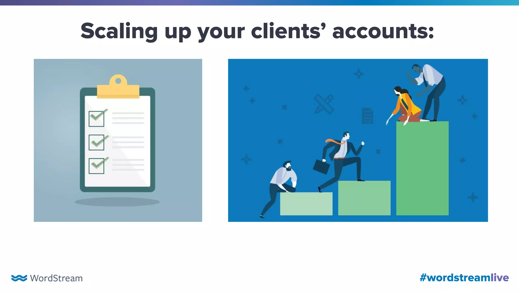 #wordstreamlive
Scaling up your clients’ accounts:
 