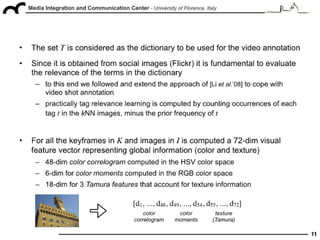 "Tag suggestion and localization in user-generated videos based on social knowledge", ACM SIGMM WSM 2010