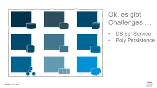 #WISSENTEILEN
Ok, es gibt
Challenges …
• DS per Service
• Poly Persistence
 