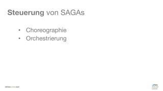 #WISSENTEILEN
Steuerung von SAGAs
• Choreographie
• Orchestrierung
 