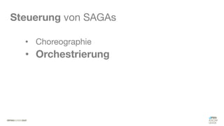 #WISSENTEILEN
Steuerung von SAGAs
• Choreographie
• Orchestrierung
 