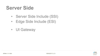 #WISSENTEILEN
Server Side
• Server Side Include (SSI)
• Edge Side Include (ESI)
• UI Gateway
 
