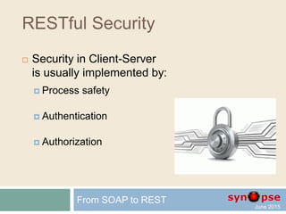 JSON/XML alternatives
 Text
 INI
 TOML
 YAML
 Binary
 BSON
 MessagePack
 Protocol Buffers
 WCF
From SOAP to REST
 