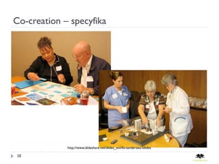 Co-creation – specyfika




             http://www.slideshare.net/slides_eoi/liz-sanderseo-islides

38
 