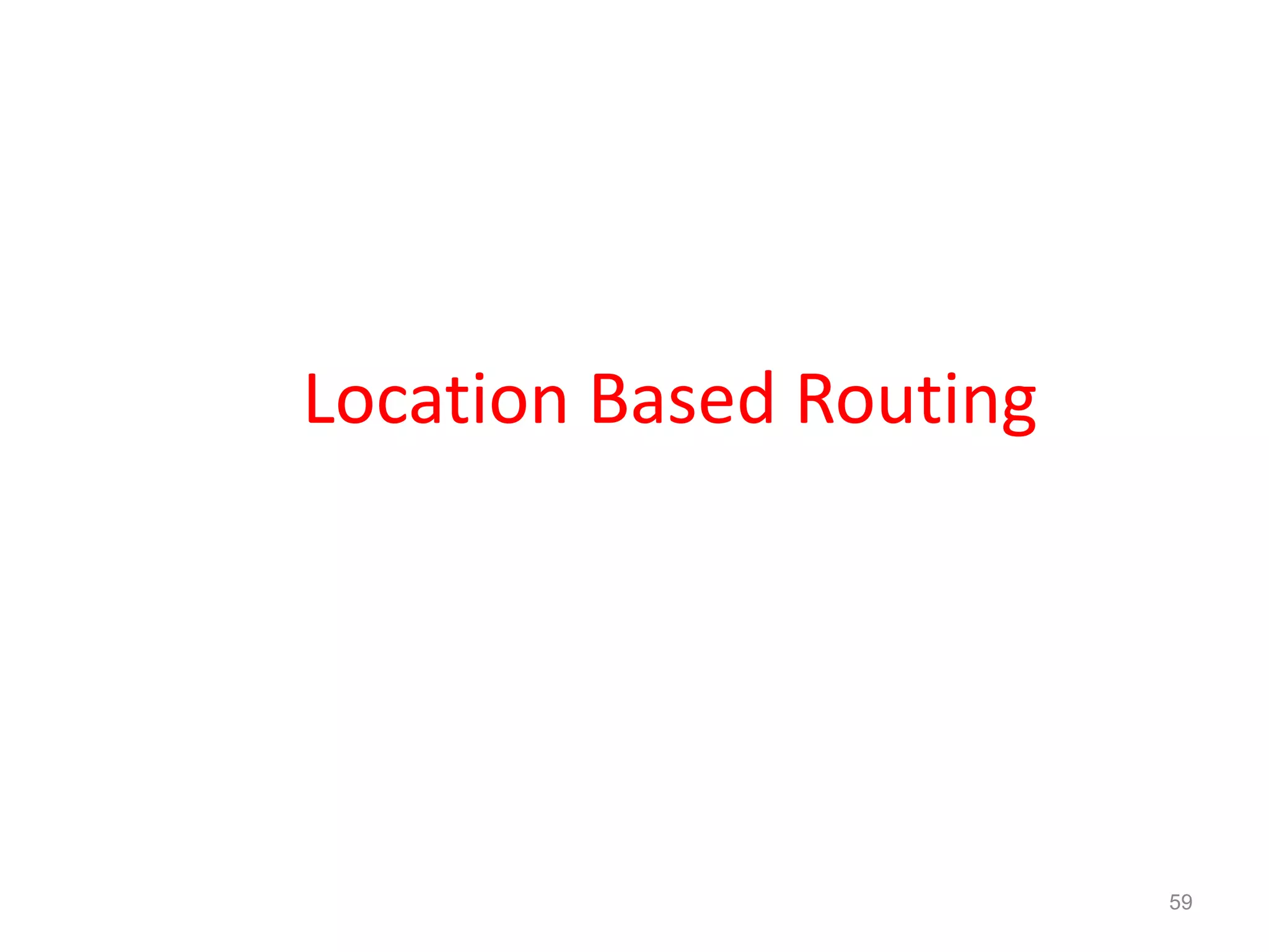 Location Based Routing
59
 