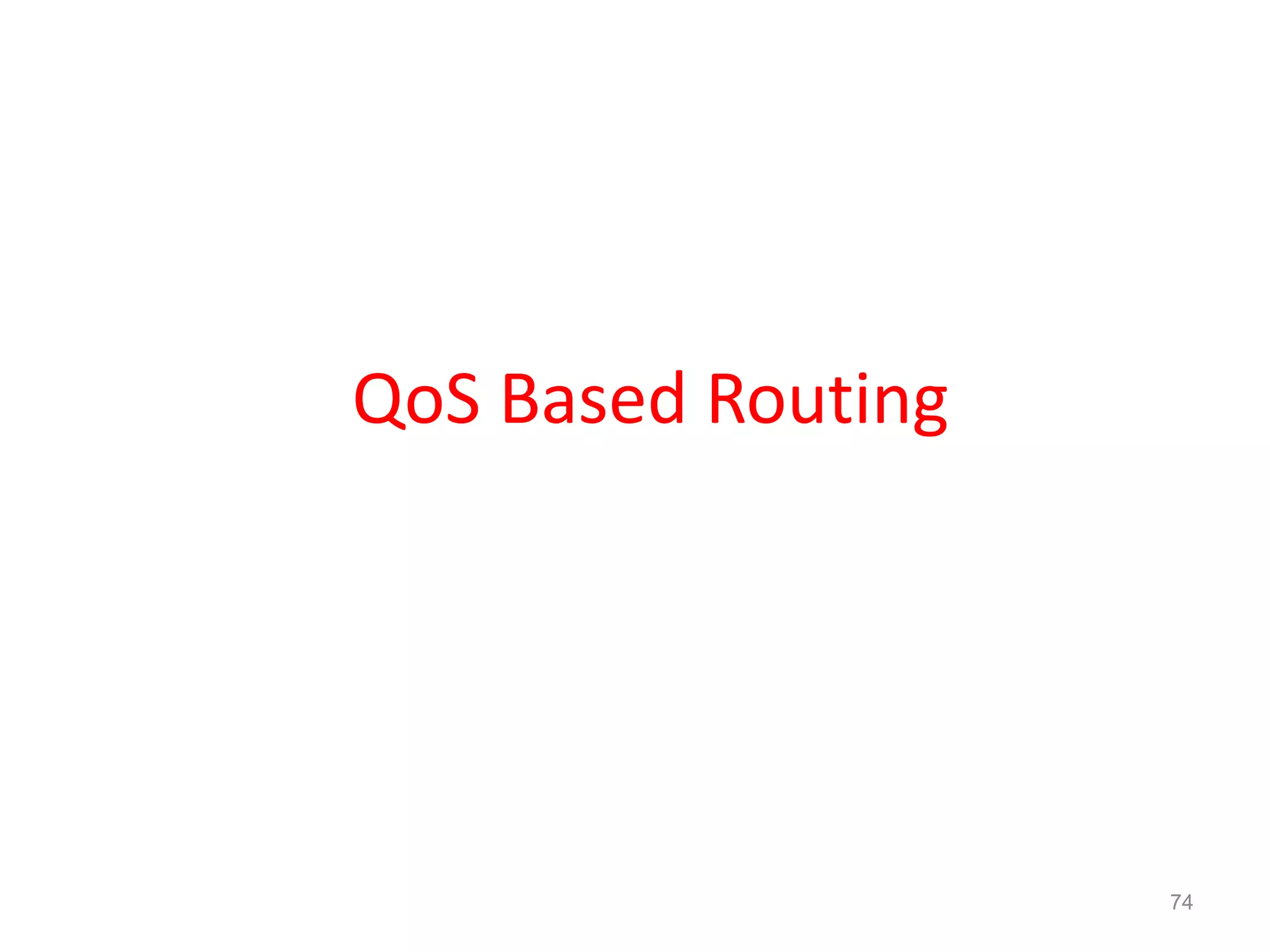 QoS Based Routing
74
 