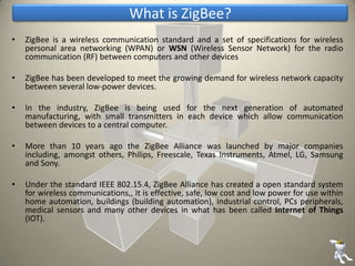Zigbee Wireless Sensor Network - RTLS and Automation | PPTX
