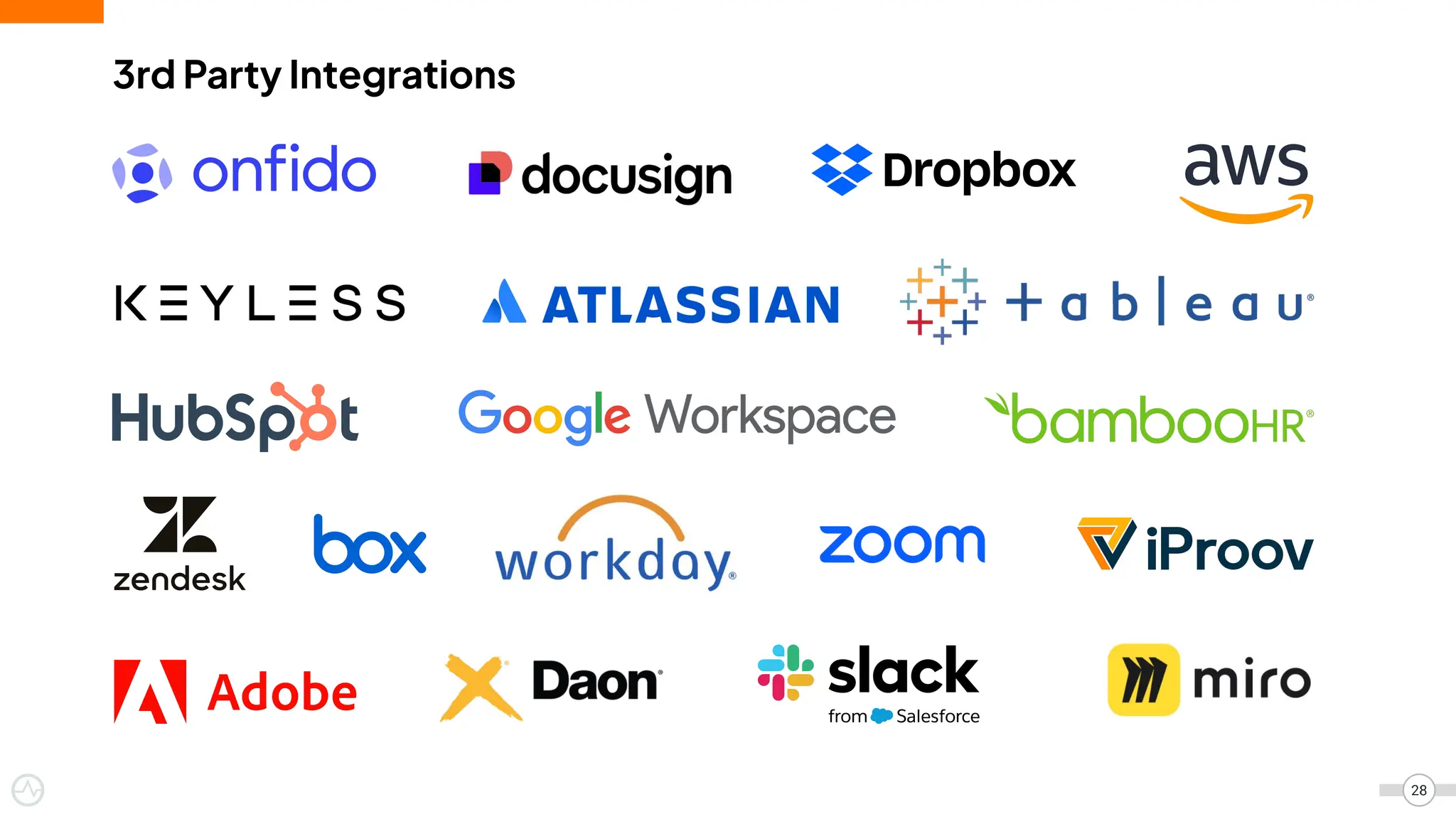 3rd Party Integrations
28
 