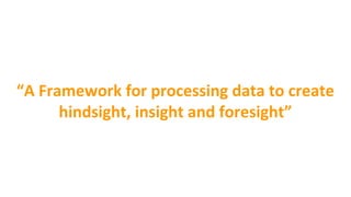 “A Framework for processing data to create
hindsight, insight and foresight”
 
