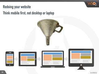 26
Think mobile first, not desktop or laptop
Redoing your website
 