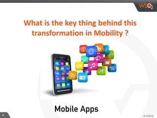 8
What	
  is	
  the	
  key	
  thing	
  behind	
  this	
  
transformation	
  in	
  Mobility	
  ?
Mobile Apps
 