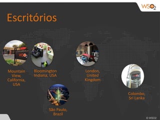 Mountain 
View, 
California, 
USA 
Bloomington 
Indiana, 
USA 
London, 
United 
Kingdom 
Colombo, 
Sri 
Lanka 
Escritórios 
São 
Paulo, 
Brazil 
 