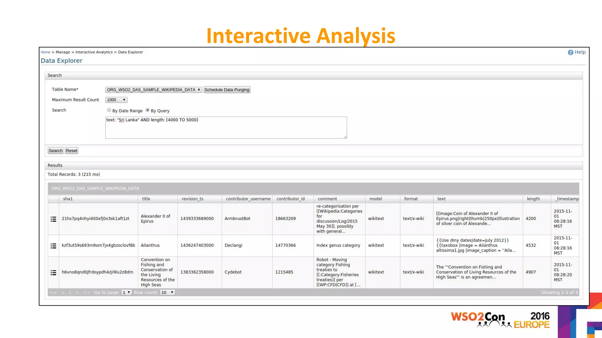 Interactive Analysis
 