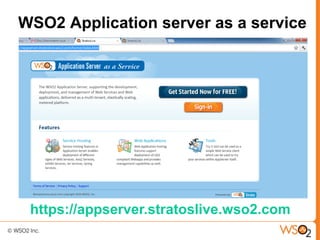 WSO2 Application server as a service




 https://appserver.stratoslive.wso2.com
 