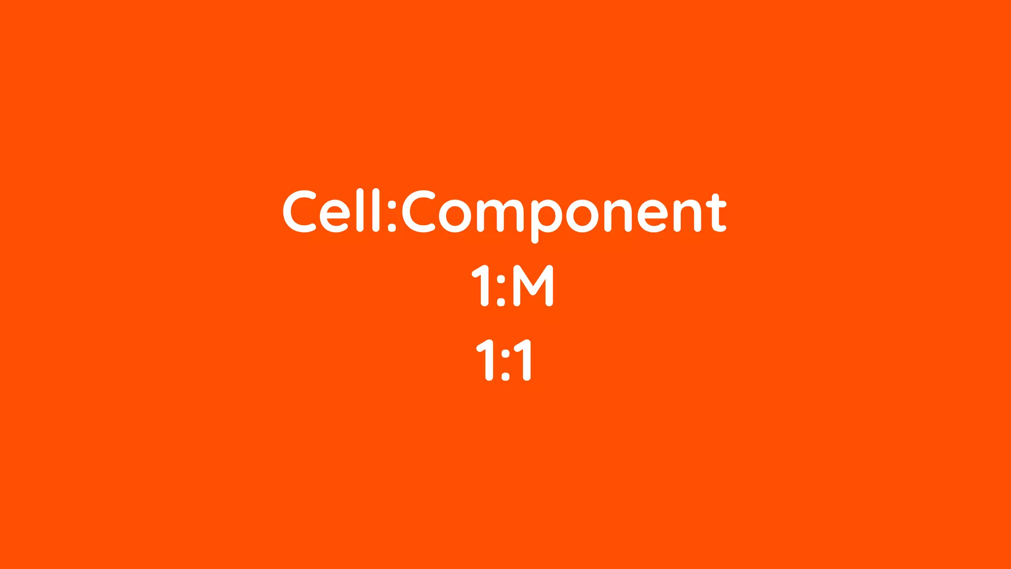 Cell:Component
1:M
1:1
 