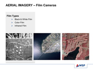 AERIAL IMAGERY – Film Cameras
Film Types
 Black & White Film
 Color Film
 Infrared Film
 