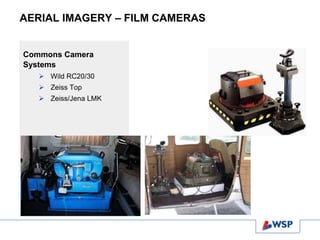 AERIAL IMAGERY – FILM CAMERAS
Commons Camera
Systems
 Wild RC20/30
 Zeiss Top
 Zeiss/Jena LMK
 