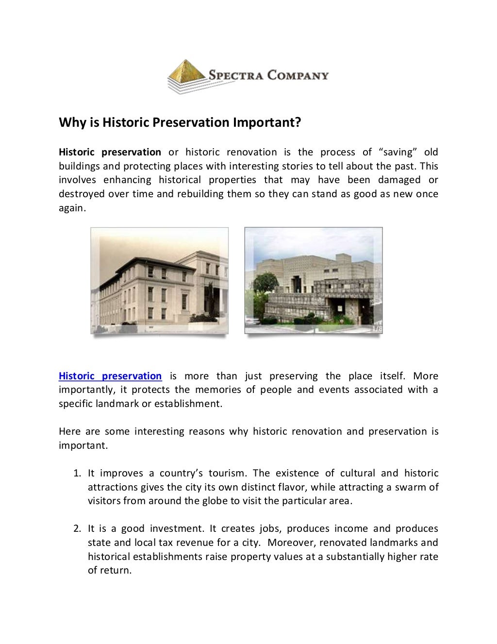 Why is Historic Preservation Important?