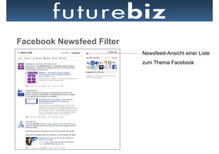Facebook Newsfeed Filter
                           Newsfeed-Ansicht einer Liste
                           zum Thema Facebook
 