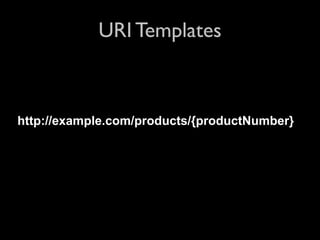 URI Templates



http://example.com/products/{productNumber}
 