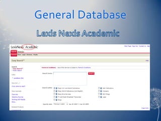 General Database
 