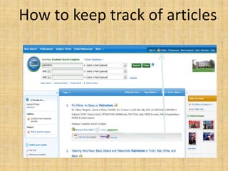 How to keep track of articles
 