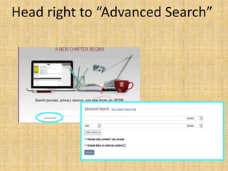 Head right to “Advanced Search”
 