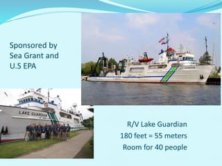 R/V Lake Guardian
180 feet = 55 meters
Room for 40 people
Sponsored by
Sea Grant and
U.S EPA
 