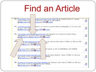Find an Article
 