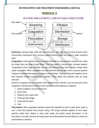 Water supply and treatment Engineering notes 18 cv46 | PDF