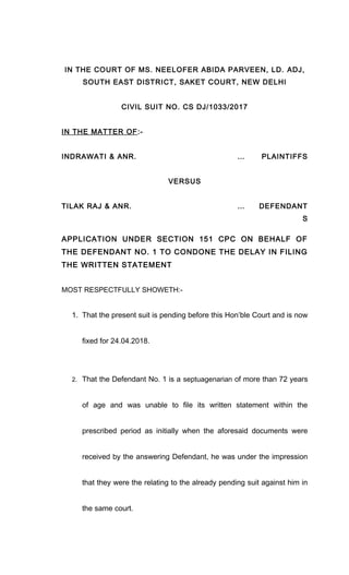 Filing Matter Format Written Statement | DOC