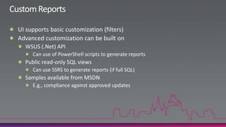 Handling RebootsRebootFile = "computers.txt“LogFile = "results.txt"Set fso = CreateObject("Scripting.FileSystemObject")Set f = fso.OpenTextFile(RebootFile, 1, True)Set objTextFile = fso.OpenTextFile(LogFile, 2, True)On Error resume nextDo While f.AtEndOfLine <> TruestrComputer = f.ReadLine	Set objWMIService = GetObject("winmgmts:{impersonationLevel=impersonate}!\\" & strComputer & "\root\cimv2")	If Err.Number <> 0 ThenobjTextFile.WriteLine(strComputer & " is not responding.")Err.Clear	Else		Set colOperatingSystems = objWMIService.ExecQuery("Select * from Win32_OperatingSystem")objTextFile.WriteLine(strComputer & " is rebooting.")		For Each objOperatingSystem in colOperatingSystemsObjOperatingSystem.Reboot()		Next	End IfLoop