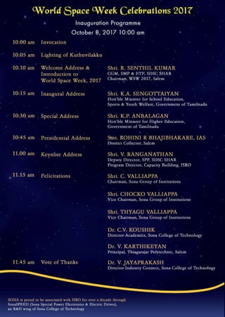 World Space Week Celebrations 2017