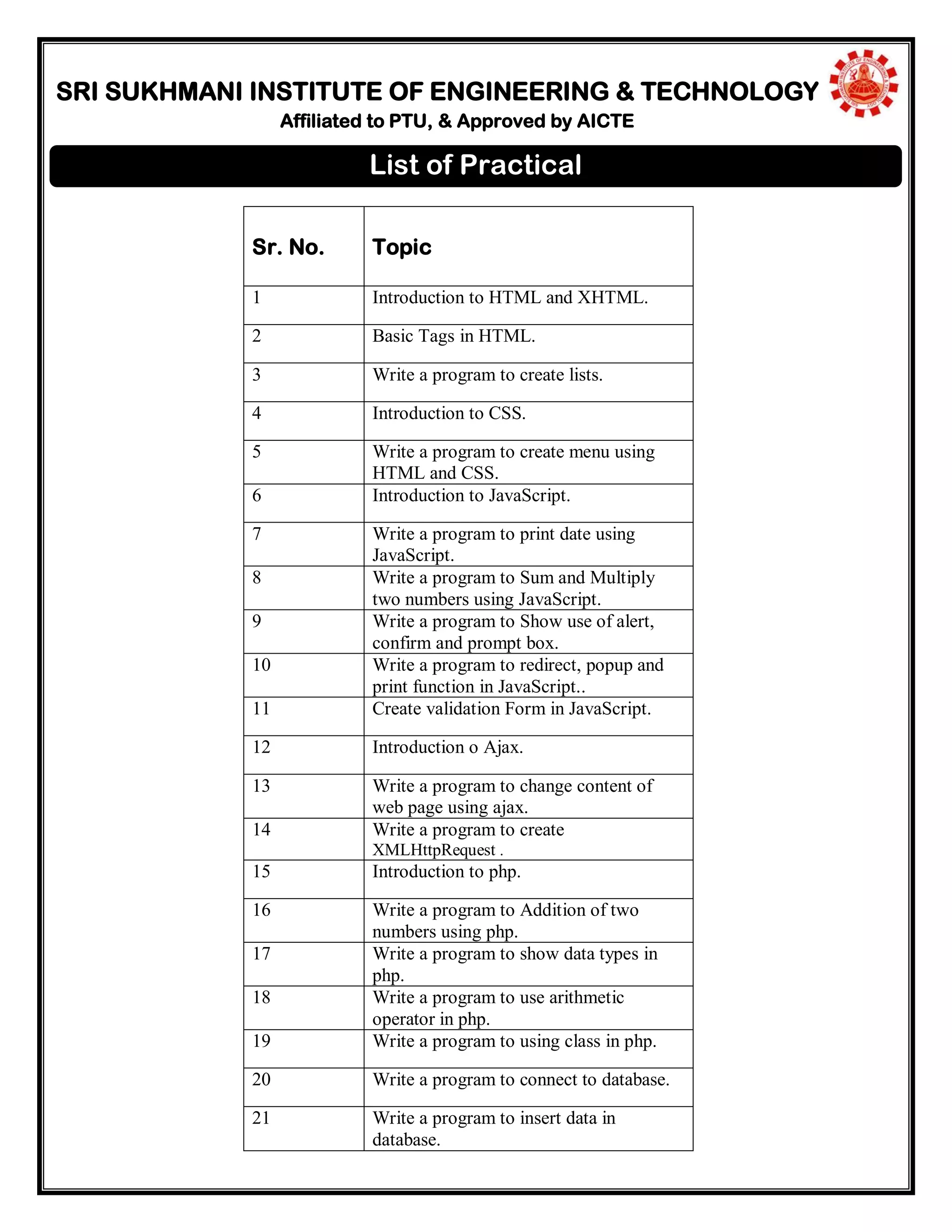 HTML practical file | PDF | Web Development | Internet