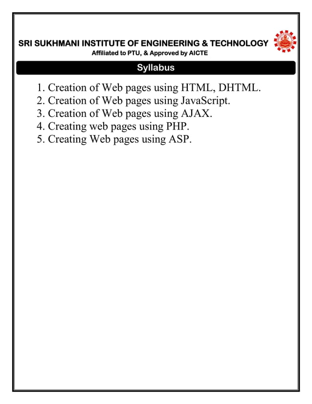 HTML practical file | PDF