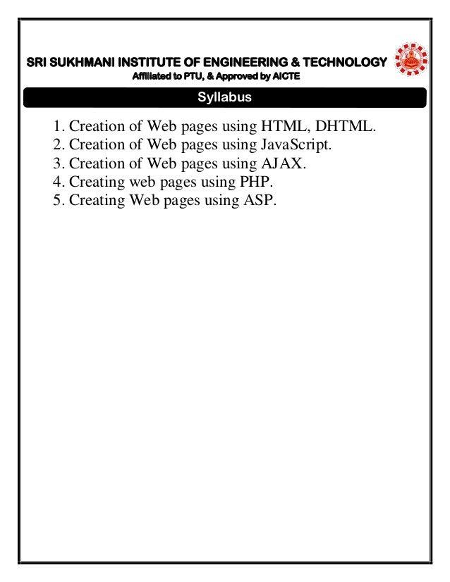 HTML practical file