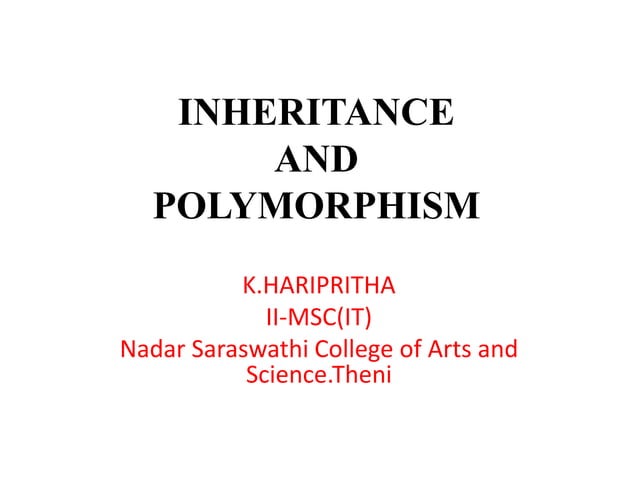 inheritance and polymorphism | PPTX