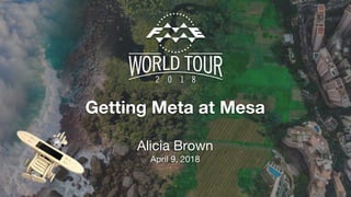 Getting Meta at Mesa
Alicia Brown
April 9, 2018
 
