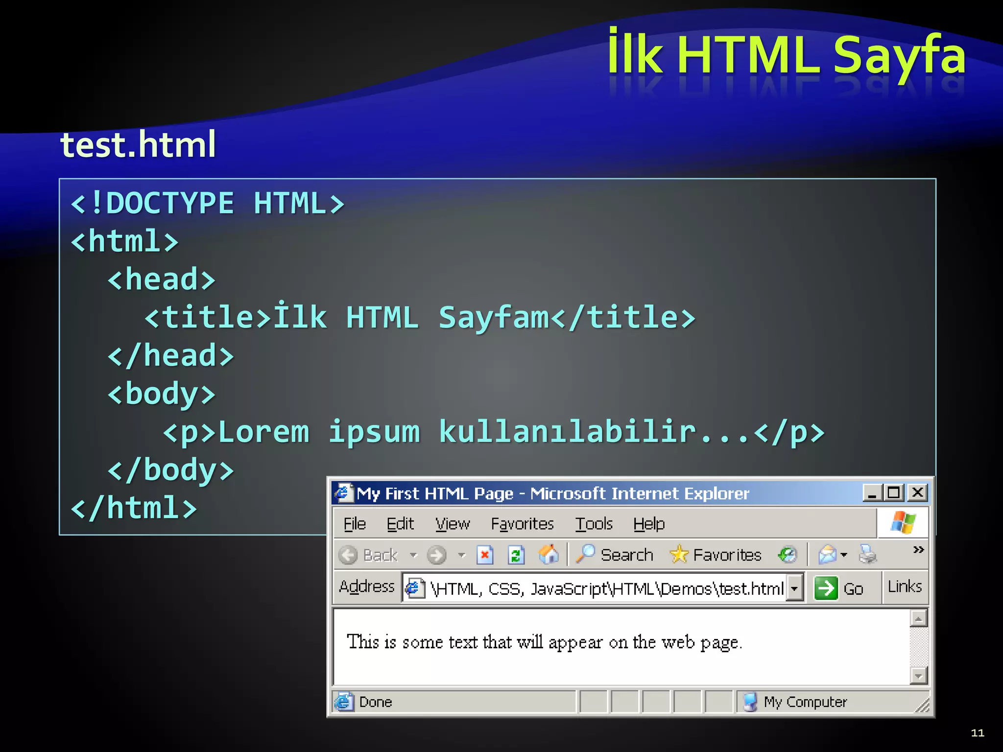 Temel HTML Etiketleri ve Kullanım Örnekleri | PPT