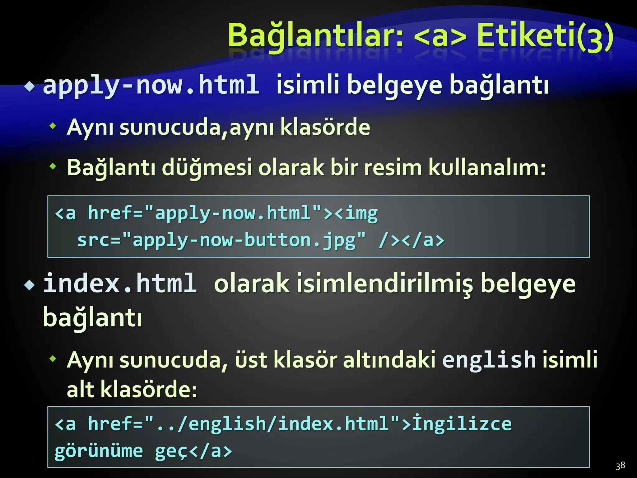 Temel HTML Etiketleri ve Kullanım Örnekleri | PPT