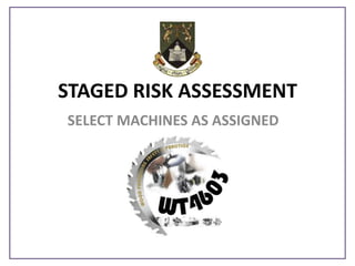 STAGED RISK ASSESSMENT SELECT MACHINES AS ASSIGNED 