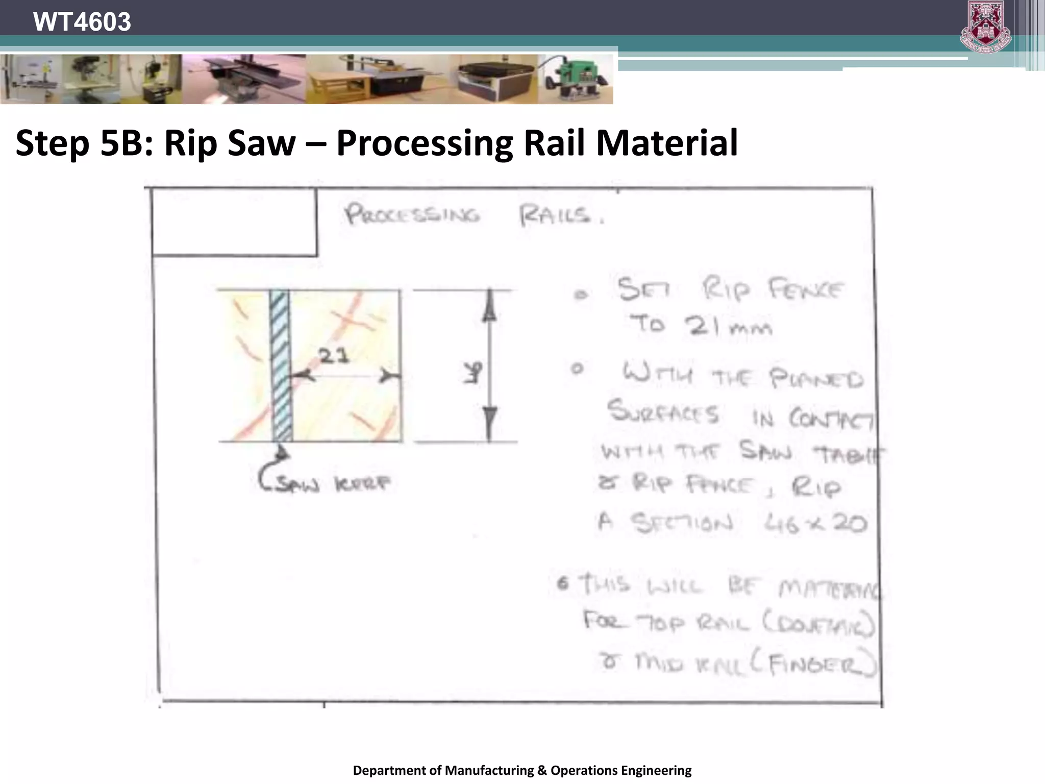 WT46034658910Step 4: Rip SawDepartment of Manufacturing & Operations Engineering