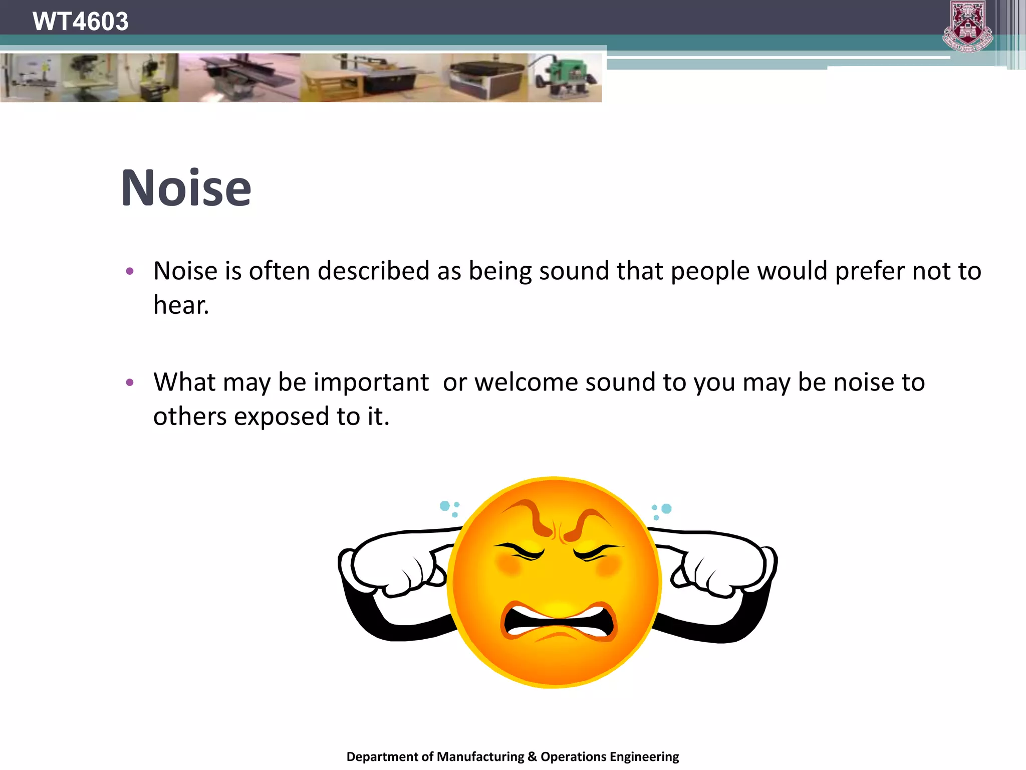 Monitoring the RespiratorWT4603As you work- you must stay aware of your respirators operation.Signs of it not working are:Feeling dizzy or sick.Being able to smell or taste the contaminant in the air.Difficulty breathing.Filter/ cartridge has expired.Respirator is damaged.Department of Manufacturing & Operations Engineering
