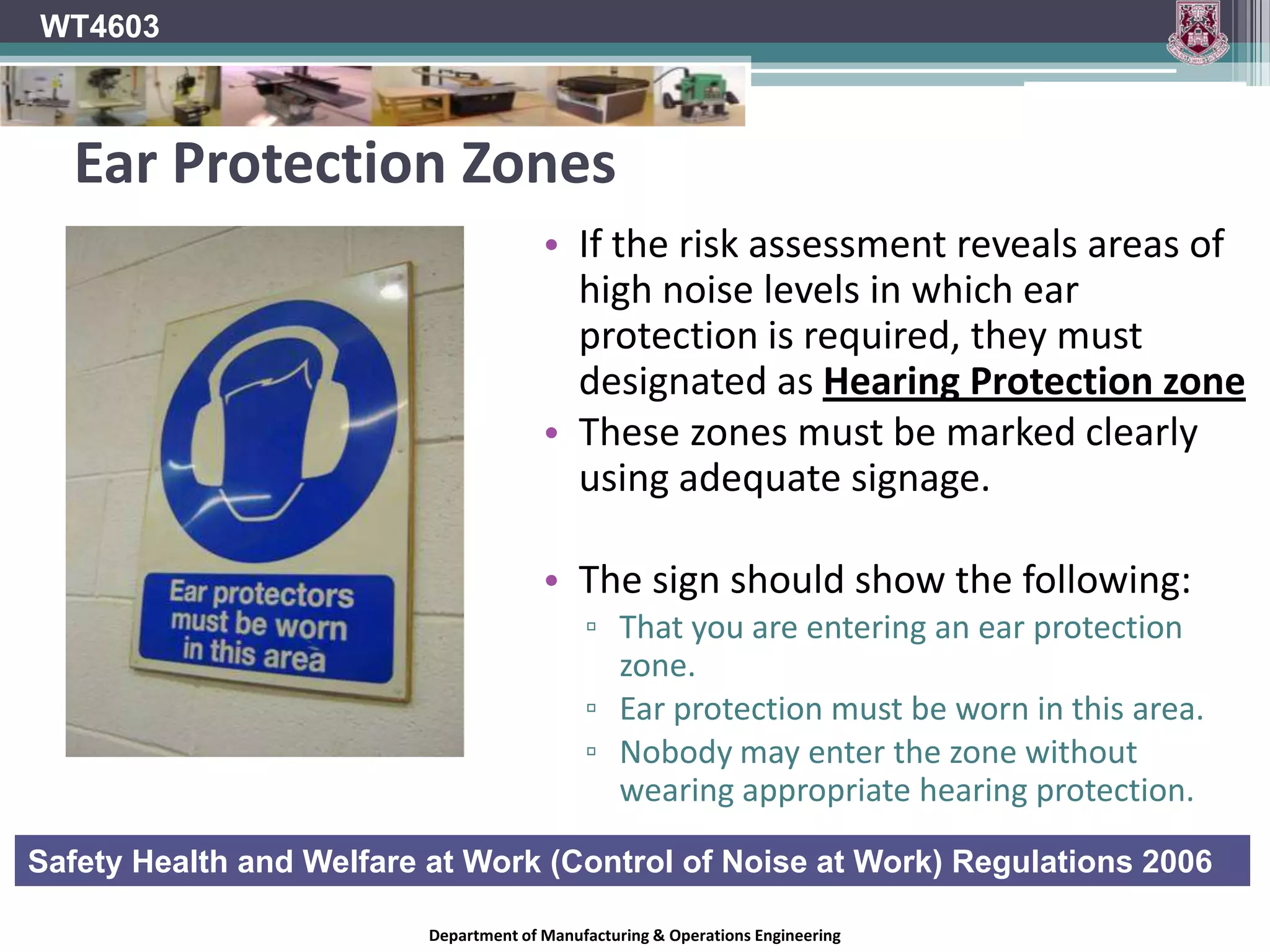 WT4603NoiseNoise is often described as being sound that people would prefer not to hear. What may be important  or welcome sound to you may be noise to others exposed to it.Department of Manufacturing & Operations Engineering