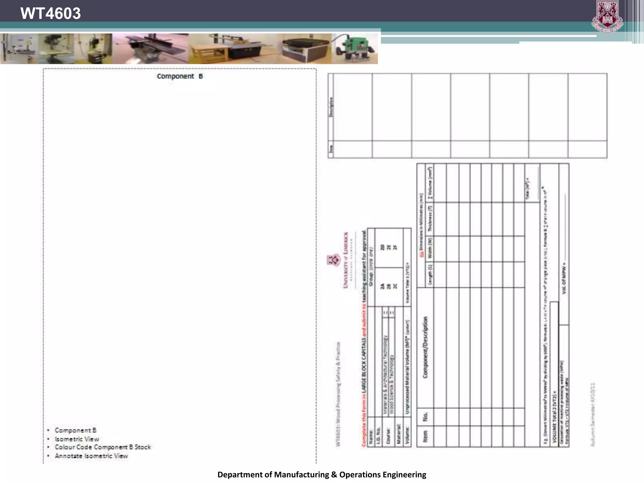 WT4603Encouraging use of PPEThe use of suitable signage should be employed to help encourage safe practices and the appropriate use of PPE.Department of Manufacturing & Operations Engineering