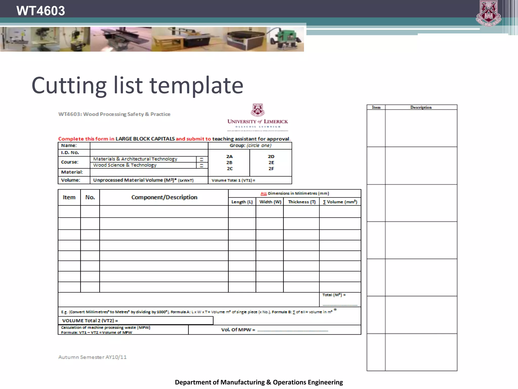 WT4603Department of Manufacturing & Operations Engineering