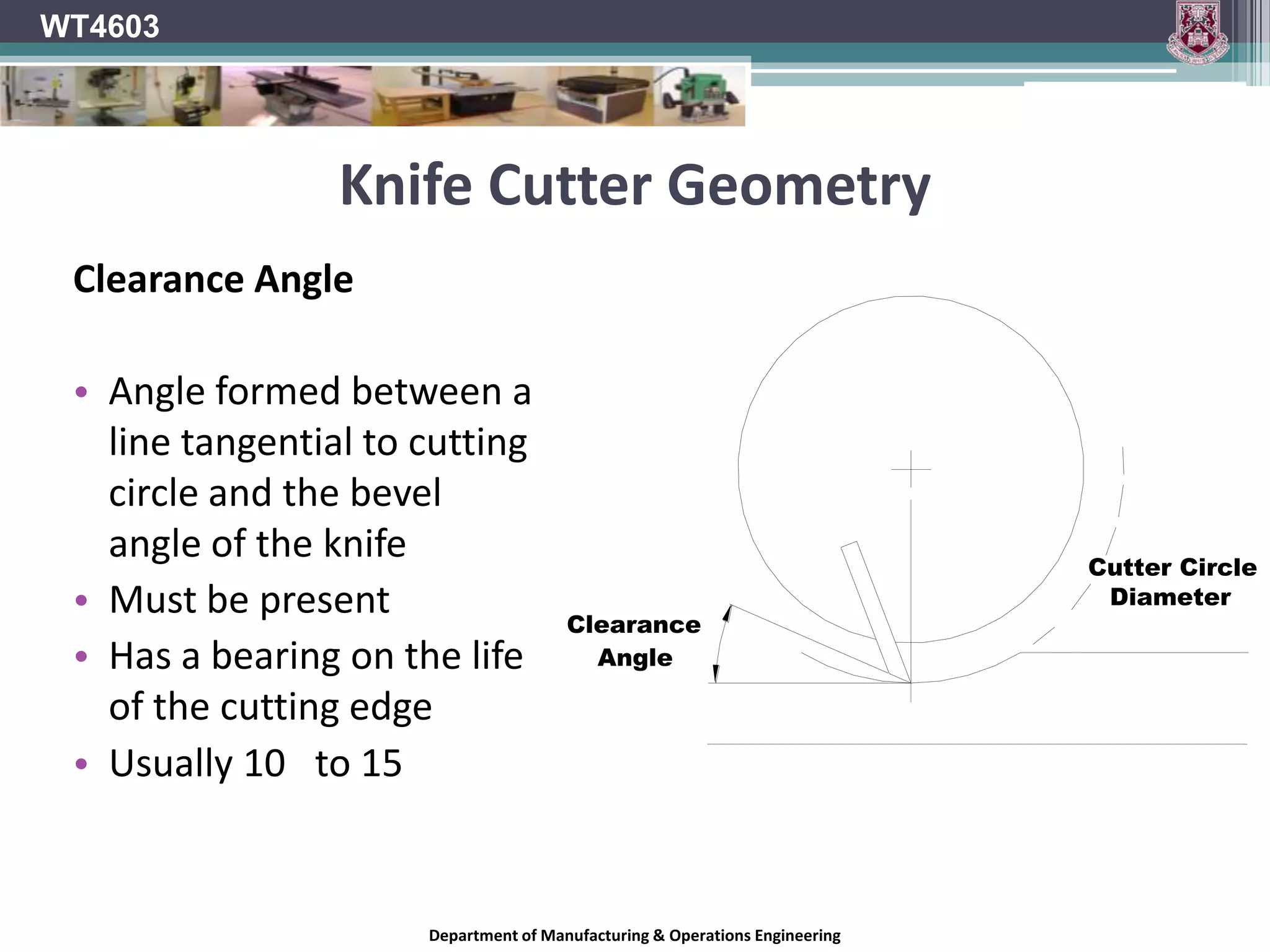 WT4603Surface PlanerDepartment of Manufacturing & Operations Engineering