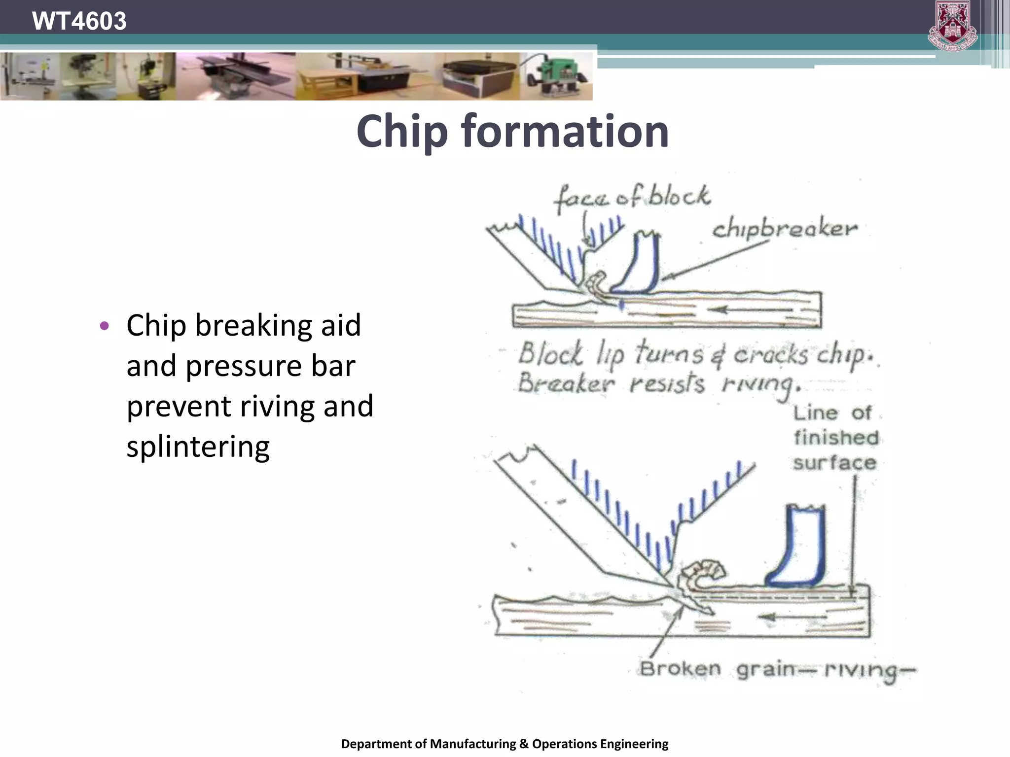 RivingWT4603Cracking occurs below the cut depthDepartment of Manufacturing & Operations Engineering
