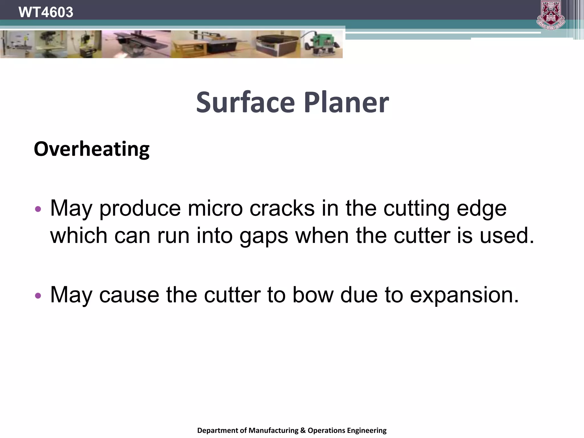 WT4603Knife clamping mechanismDepartment of Manufacturing & Operations Engineering