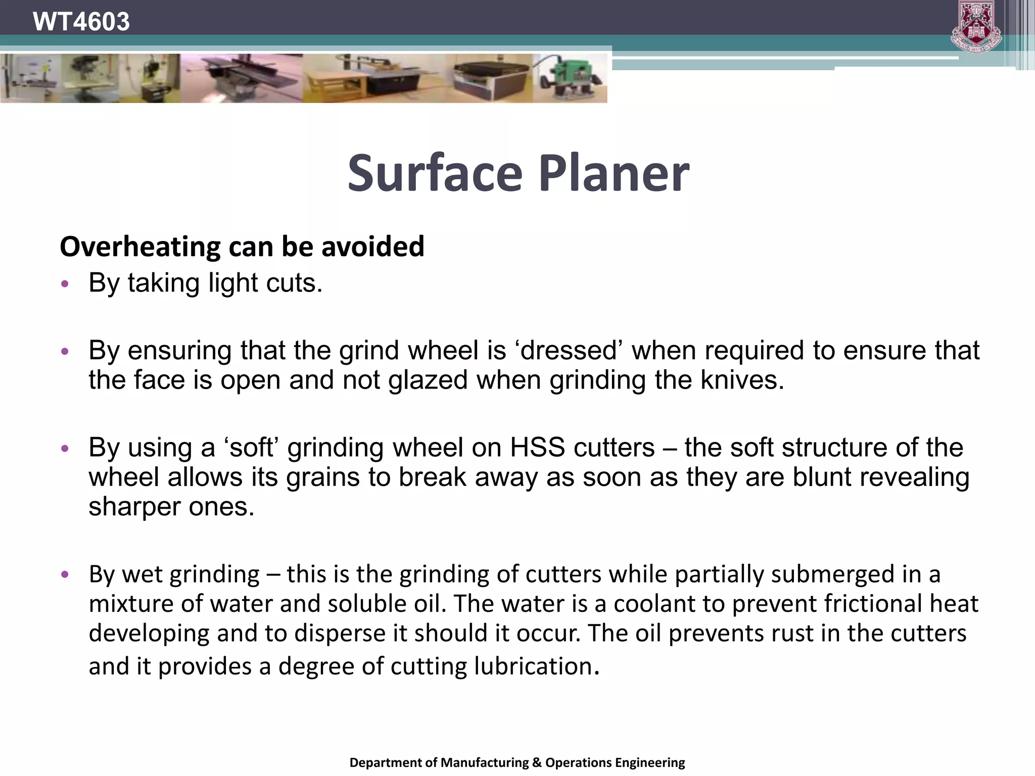 WT4603Knife clamping mechanismDepartment of Manufacturing & Operations Engineering